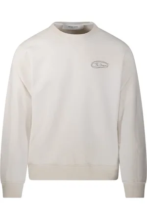 Golden Goose Homme, Sweatshirts et sweats à capuche, Blanc, Taille: L Sweat à col rond avec impression de lettres au dos