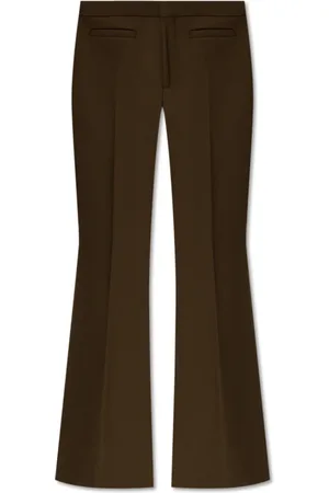 Burberry Femme, Pantalons, Vert, Taille: 32 FR Pantalon Évasé Plissé