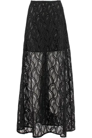 ERMANNO SCERVINO Femme, Jupes, Noir, Taille: 36 FR Jupe Maxi en Dentelle