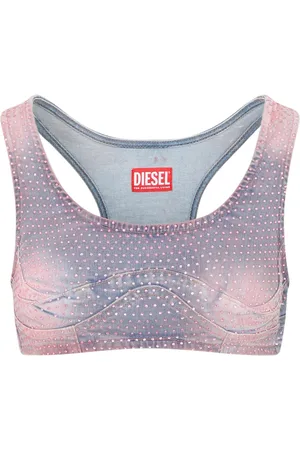 Diesel Femme, Sport, Multicolore, Taille: 38 FR Top Denim Rose & Violet