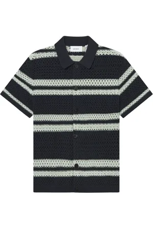 Les Deux Homme, Chemises, Bleu, Taille: L Chemise Tricotée Bleue Marine