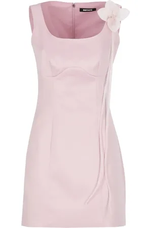 ROTATE Femme, Robes, Rose, Taille: 36 FR Robe Rose sans Manches avec Détail Floral