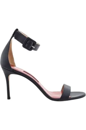 Carolina Herrera Femme, Chaussures, Noir, Taille: 37 EU Sandale à Talon en Cuir