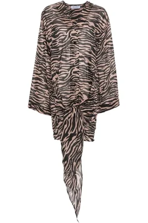 The Attico Femme, Robes, Multicolore, Taille: 40 FR Mini-robe à imprimé zèbre
