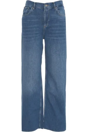 Liu Jo Femme, Jeans, Bleu, Taille: W29 Jean Large Bleu avec Ourlet à Franges