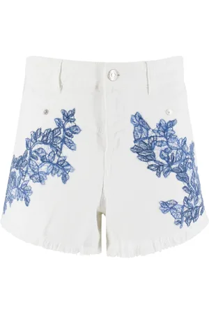 ERMANNO SCERVINO Femme, Shorts, Blanc, Taille: 40 FR Shorts en Coton avec Dentelle Florale