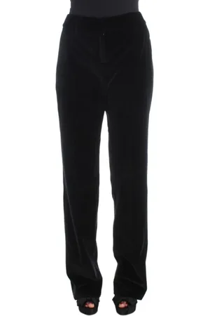 ERMANNO SCERVINO Femme, Pantalons, Noir, Taille: 38 FR Pantalon Droit en Velours de Coton Noir