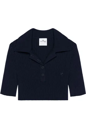 Courrèges Femme, Tops, Noir, Taille: 38 FR T-shirt et Polo Bleus