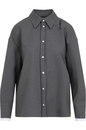 Marni Femme, Blouses et Chemises, Gris, Taille: 36 FR Chemise Grise Élégante