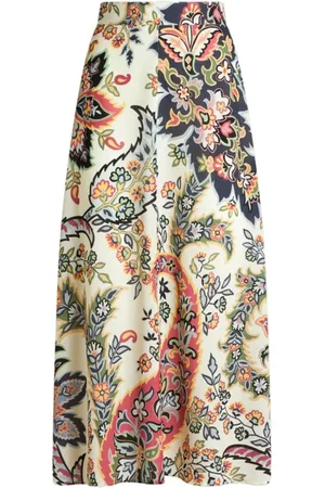 Etro Femme, Jupes, Multicolore, Taille: 42 FR Jupe évasée taille haute à imprimé cachemire
