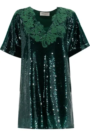 ERMANNO SCERVINO Femme, Robes, Vert, Taille: 40 FR Mini-robe à sequins