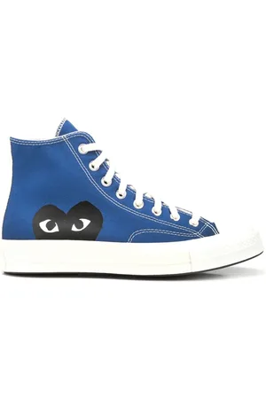 Comme des Garçons Homme, Chaussures, Bleu, Taille: 42 EU Baskets Montantes Cœur Bleu en Coton