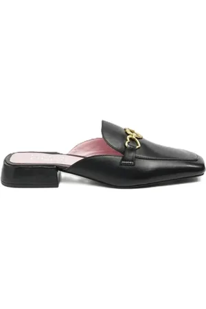 Fabienne Chapot Femme, Chaussures, Noir, Taille: 37 EU Mocassin à boucle en forme de cœur en cuir lisse