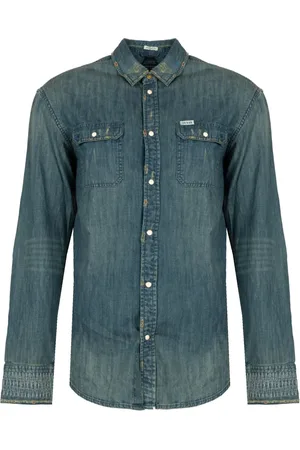 Guess Homme, Chemises, Bleu, Taille: S Chemise en jean délavé