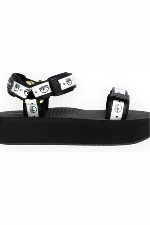 Chiara Ferragni Femme, Chaussures, Noir, Taille: 40 EU Logomania Sandal Eva One Strap