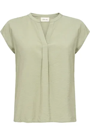 Cream Femme, Blouses et Chemises, Vert, Taille: 48 FR Chemisier à Manches Courtes Thé
