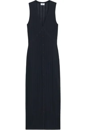 Filippa K Femme, Robes, Noir, Taille: 38 FR Robe Noir en Maille à Col V