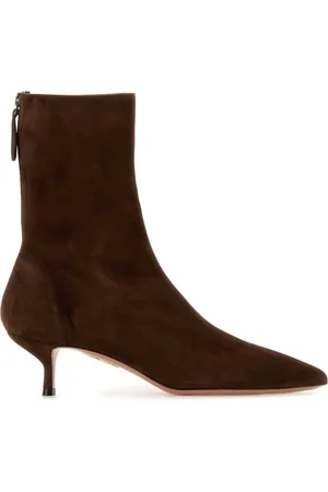 Aquazzura Femme, Chaussures, Brun, Taille: 38 EU Bottines Montmartre en daim marron