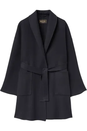 Loro Piana Femme, Manteaux, Bleu, Taille: 40 FR Luxueux manteau bleu en cachemire avec poches