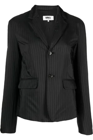 Maison Margiela Femme, Vestes, Noir, Taille: 38 FR Blazer à Rayures Fines