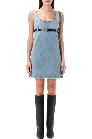 COPERNI Femme, Robes, Bleu, Taille: 38 FR Mini-robe en jean avec ceinture