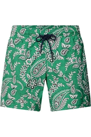 Etro Homme, Maillots de bain, Vert, Taille: S Short de bain à imprimé cachemire et logo