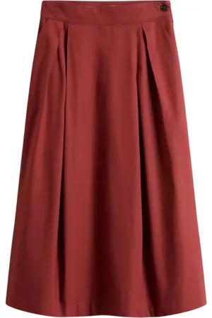 Woolrich Femme, Jupes, Rouge, Taille: 38 FR Jupe Popeline Outdoor avec Fermeture Éclair