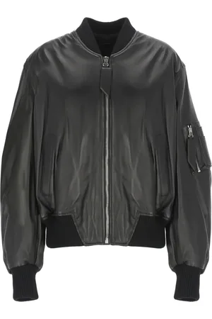 The Attico Femme, Vestes, Noir, Taille: 38 FR Blouson Bomber en Agneau Noir