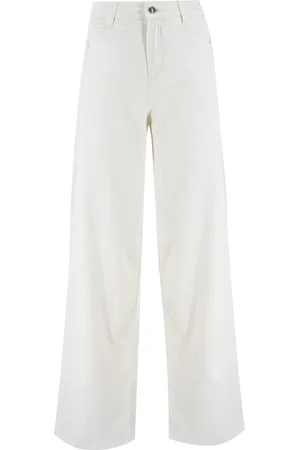 ERMANNO SCERVINO Femme, Jeans, Blanc, Taille: 36 FR Jean Évasé Taille Haute en Denim
