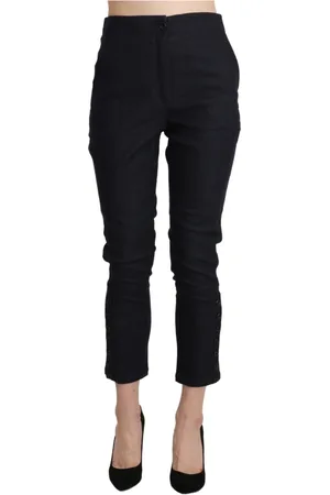 ERMANNO SCERVINO Femme, Pantalons, Noir, Taille: 36 FR Pantalon Capri Court Taille Haute