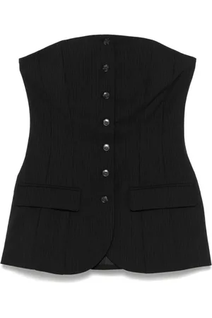 Herskind Femme, Tops, Noir, Taille: 38 FR Veste Boutonnée Sombre