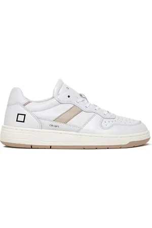 D.A.T.E. Femme, Chaussures, Blanc, Taille: 36 EU Baskets en cuir blanc avec bout perforé