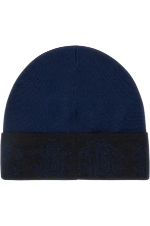 Roberto Cavalli Unisex, Accessoires, Bleu, Taille: ONE Size Chapeau Monogramme Bleu Foncé Unisexe