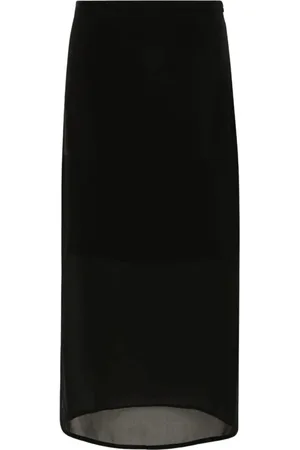 Sportmax Femme, Jupes, Noir, Taille: 38 FR Midi Skirt Viscose Chiffon Amico