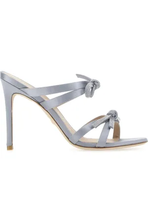 Stuart Weitzman Femme, Chaussures, Bleu, Taille: 37 EU Mules à en Satin Bleu Poudre
