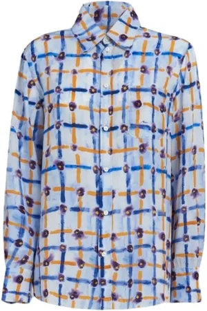 Marni Femme, Blouses et Chemises, Bleu, Taille: 38 FR Chemise Imprimée Saraband