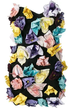 The Attico Femme, Robes, Multicolore, Taille: 36 FR Mini-robe bustier avec appliqués floraux