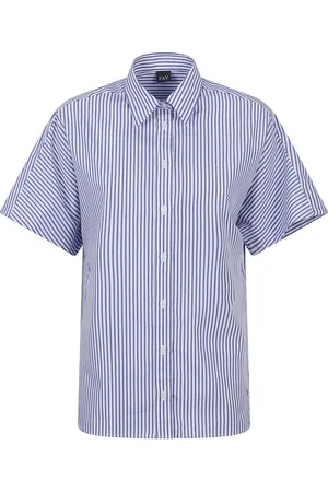 FAY Femme, Blouses et Chemises, Bleu, Taille: 42 FR Chemise en coton