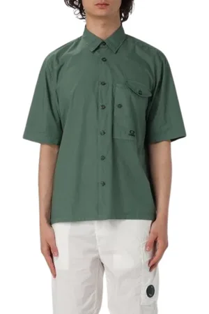 C.P. Company Homme, Chemises, Vert, Taille: M T-shirt à Manches Courtes