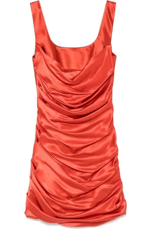 GIUSEPPE DI MORABITO Femme, Robes, Rouge, Taille: 38 FR Robe Rouge avec Panneau Smocké et Encolure Carrée