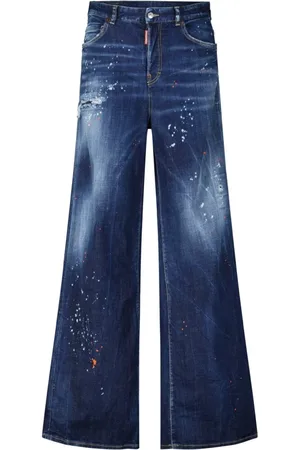 Dsquared2 Femme, Jeans, Bleu, Taille: 36 FR Wide Leg Traveller Jeans