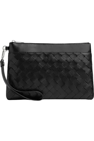 Bottega Veneta Homme, Sacs, Noir, Taille: ONE Size Pochette en cuir noir avec fentes pour cartes