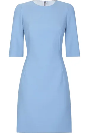 Dolce & Gabbana Femme, Robes, Bleu, Taille: 40 FR Élégante Robe Noire avec Détails en Dentelle