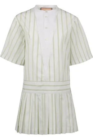 Plan C Femme, Robes, Blanc, Taille: 36 FR Robe Mini en Coton Rayé