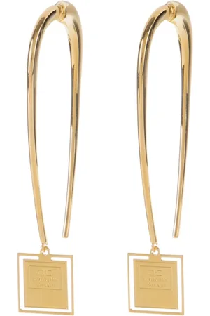 Elisabetta Franchi Femme, Accessoires, Jaune, Taille: ONE Size Boucles d`oreilles Logo Carré