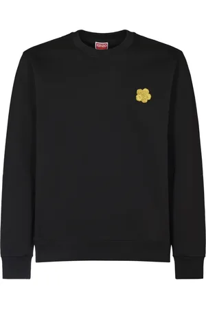 Kenzo Homme, Sweatshirts et sweats à capuche, Noir, Taille: L SweaT-shirt Slim Noir Brodé de Fleurs