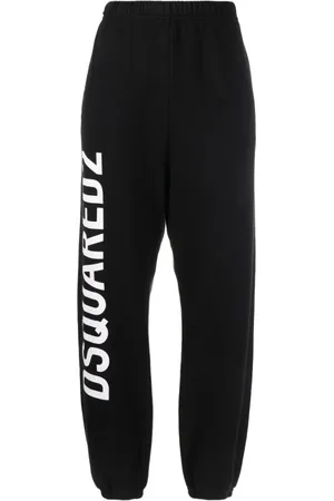 Dsquared2 Femme, Pantalons, Noir, Taille: 40 FR Pantalon de survêtement à taille élastiquée et logo imprimé