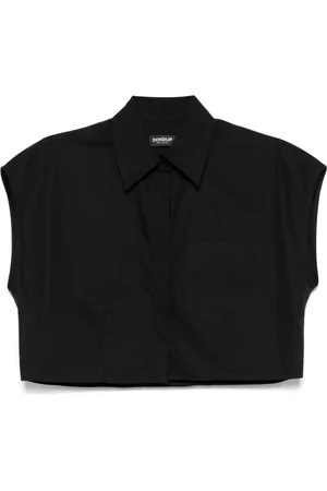 Dondup Femme, Blouses et Chemises, Noir, Taille: 38 FR Débardeur Court