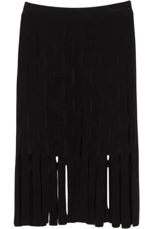 Twin-Set Femme, Jupes, Noir, Taille: 38 FR Jupe Noire à Franges en Tricot