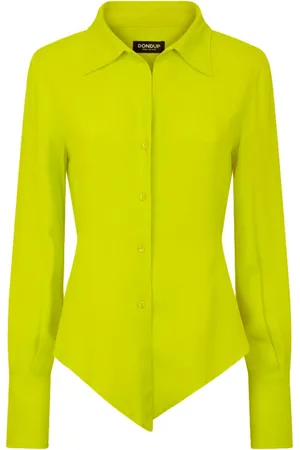 Dondup Femme, Blouses et Chemises, Jaune, Taille: 38 FR Chemise Jaune Néon